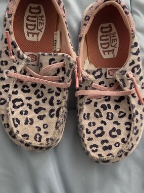 Hey Dude Kids Pink Leopard-Print Slip-On Shoes